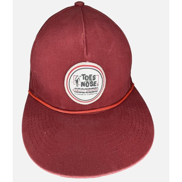 TOES on the NOSE Cap Hat Red Cord Logo So California Surf Surfer Beach sz OSFA - Picture 2 of 8